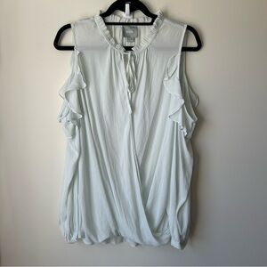 Maeve Ruffled Cold-shoulder Blouse - Soft Blue